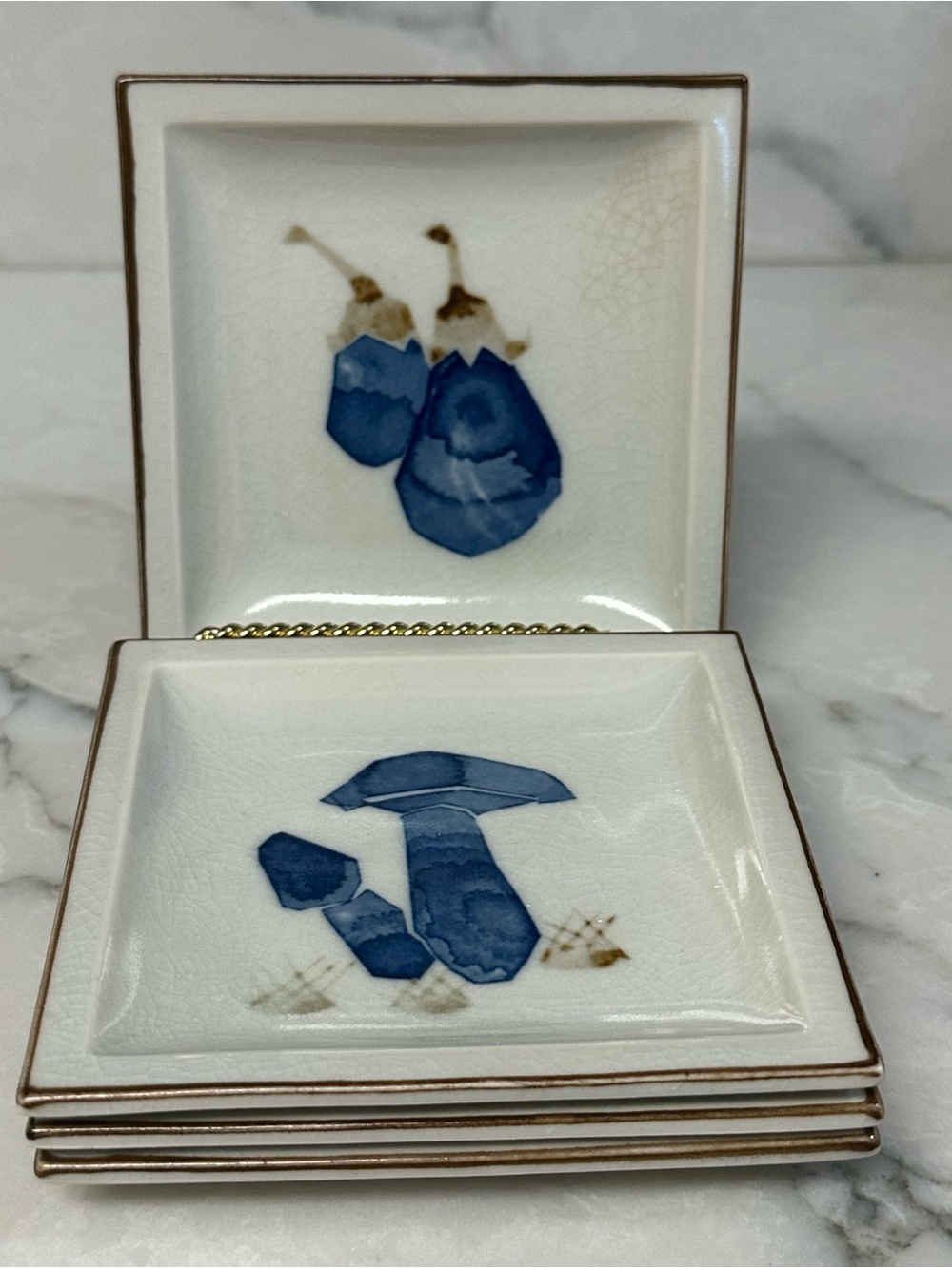vintage Japanese hand-painted appetizer plates